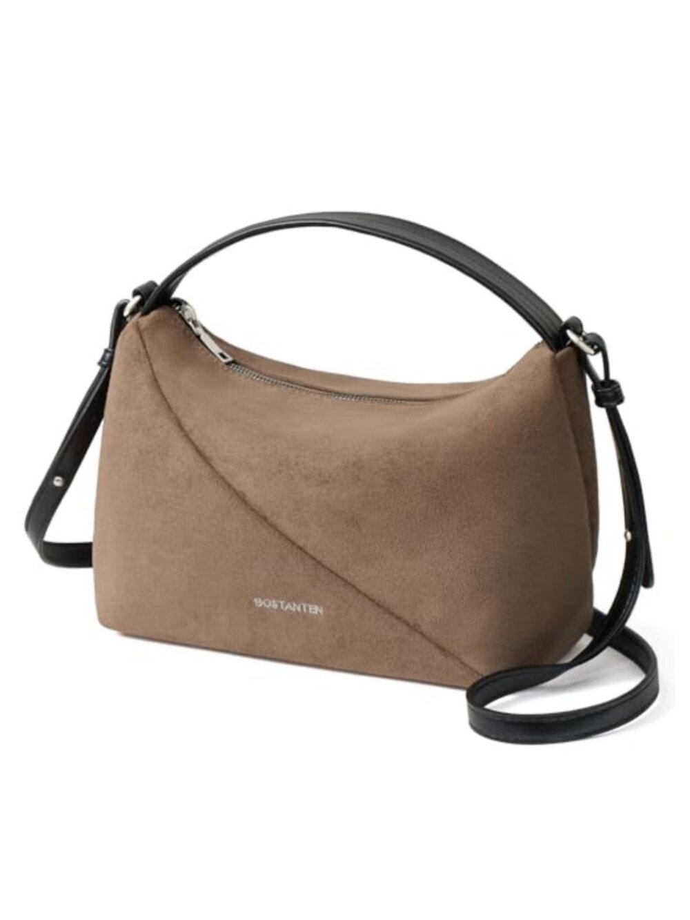 Vegan Suede Crossbody Bag Hobo Purse Adjustable Strap